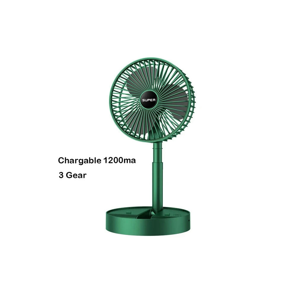 (USB Battery version) Electric Stand Fan USB / 3 Speeds Folding Portable Telescopic Floor Adjustable Height Mini Fan for Bedroom Indoor