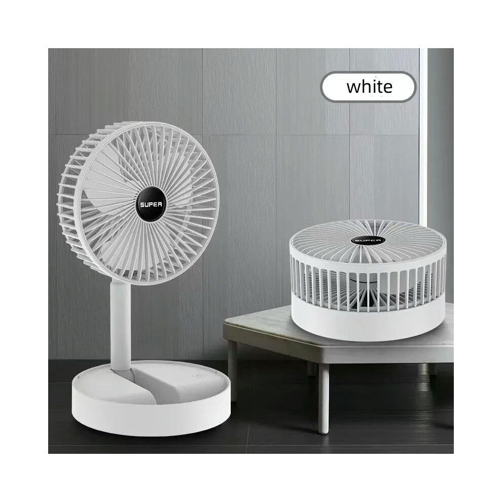 (USB Battery version2) Electric Stand Fan USB / 3 Speeds Folding Portable Telescopic Floor Adjustable Height Mini Fan for Bedroom Indoor