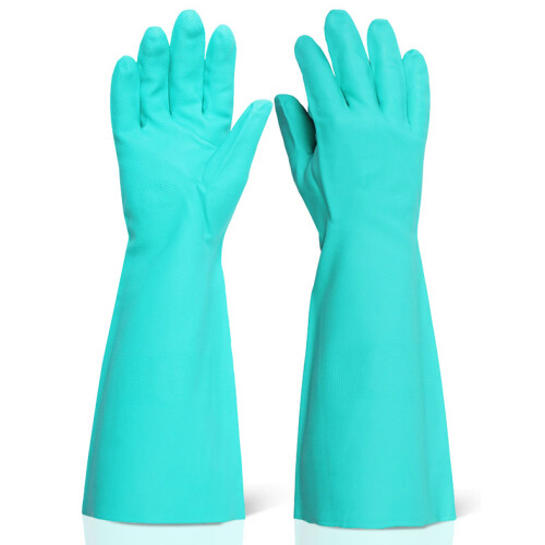 BEESWIFT NITRILE GLOVES 18" GREEN L