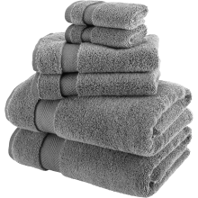 (Charcoal) 6 Pcs Towel Set 800GSM Egyptian Cotton Luxury Soft Face Hand Bath Sheets Big Bathroom Towels