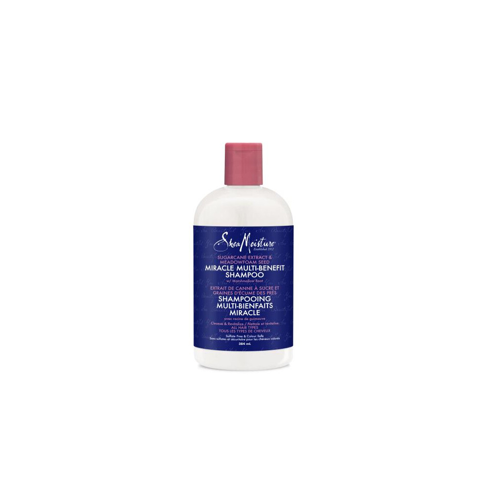 SheaMoisture Sugarcane and Meadowfoam Multi-Benefit Shampoo for Dry Hair Cleansing, Moisturizing Hair Paraben Free 384ml