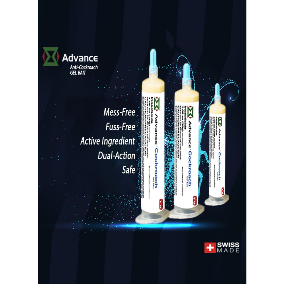 Advance Anti-Cockroach Gel Bait Insecticide Anti Insects Repellent Gel (Pack Of 3) (30*3)g