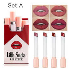 (A) 4pcs Lipstick Set Ciggerate Lip Stick Kit Long Lasting Red Lipstick Lana Del Rey Lipstic Pack Women Cosmetics Makeup Xinda