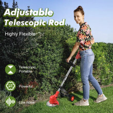 Cordless Strimmer Grass Trimmer Electric Tree Cutter Edger 2 Battery