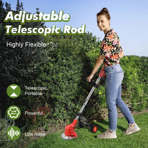 Cordless Strimmer Grass Trimmer Electric Tree Cutter Edger 2 Battery