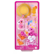Barbie Mein erstes Kleid, Badeanzug und Flamingo mit Strandzubehör, Spielzeug für Kleinkinder