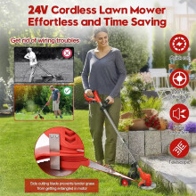 21V Cordless Strimmer Grass Trimmer Electric Edger 2 Battery