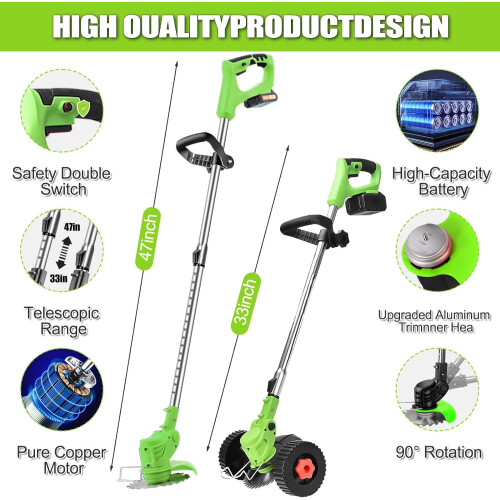 Garden Strimmer Cordless 21V Metal Blade 2