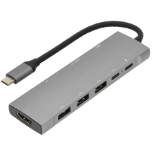 Rozbočovač USB C 9 v 1 Dokovacia stanica USB 3.1 typu C pre laptop Rýchlonabíjací adaptér sivý