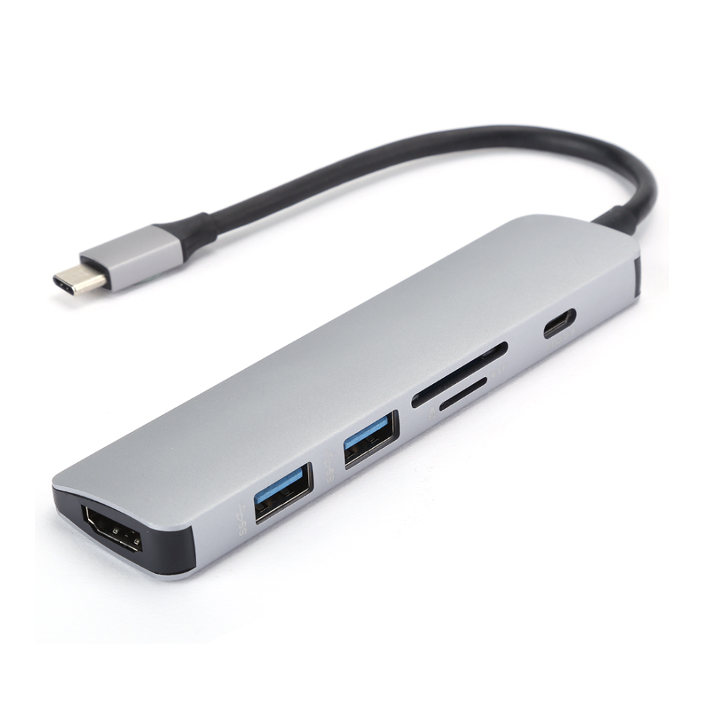 Chronus TypeâC 6 In 1 Hub MultiâFunctional Expansion Dock TypeâC To Hdmi/Usb3.0/Pd3.0 Charging(Gray) Gray 6976919849761