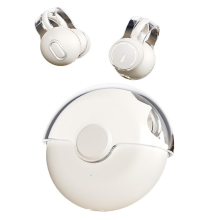 Chronus Wireless Bluetooth5.3 Earphones Earclip TWS Bone Conduction Headphones 360ACS Sound Sport Earbuds Headset With Mic(White)