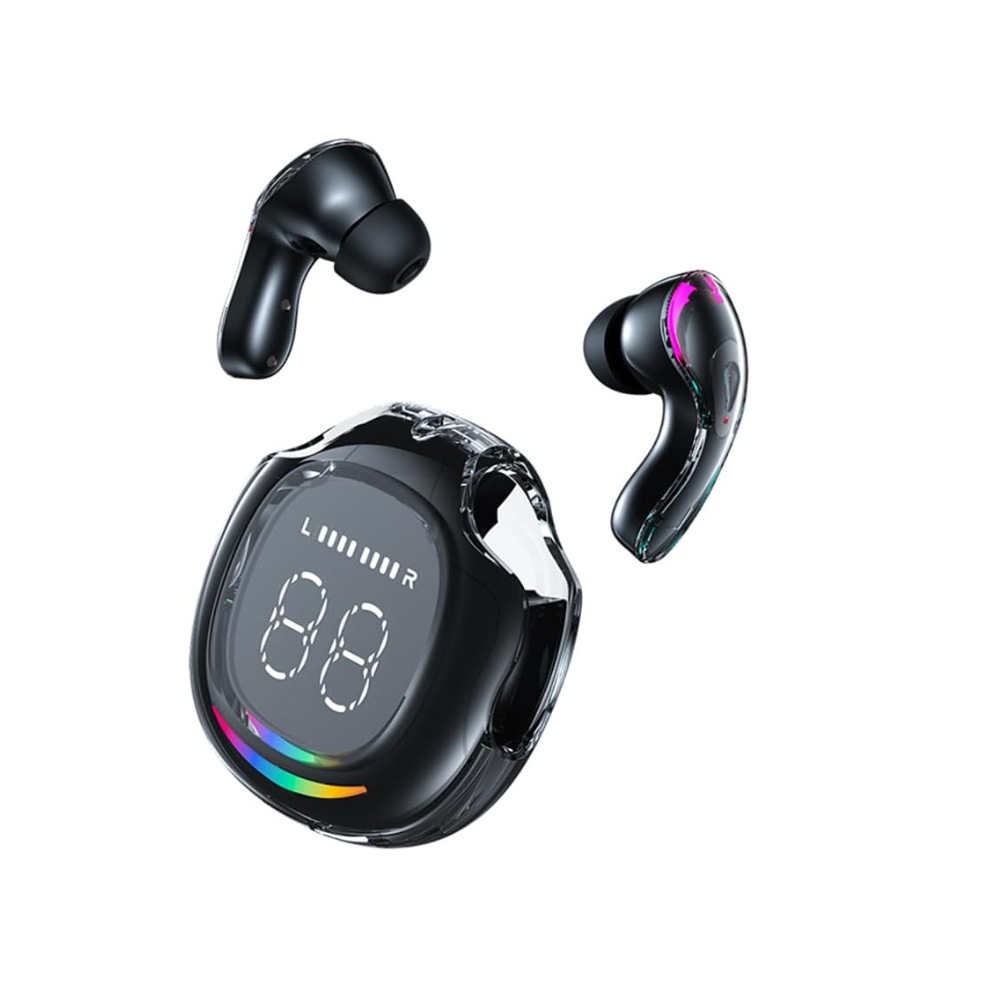 Chronus Wireless Earbuds Bluetooth 5.3 Headphones, In-Ear Earbuds with Wireless Charging Case LED Power Display Touch Control Built-in Mic(Black)-image-OPC-PDTPBQM-NEW