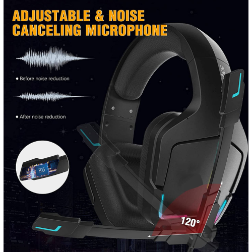 Casque de jeu avec lumière LED et micro 2