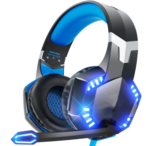Chronus Gaming Headset for PS5 PS4 PC Xbox One, Surround Sound Over Ear Headphones with Mic, LED Light for Mac Laptop Switch Playstation Xbox Series