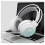 Casque de jeu avec microphone et lumière LED, casque PC avec stéréo 4D, blanc 4