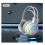 Casque de jeu avec microphone et lumière LED, casque PC avec stéréo 4D, blanc 3