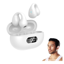 Chronus Bone Conduction Headphones,Ear Clip Open Ear Bone Conduction Earbuds | Cycling Earpiece Noise Canceling Headset Sports for Cycling