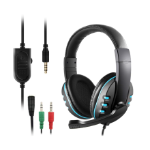 Casque de jeu 3,5 mm à isolation phonique avec micro et contrôle du volume, compatible avec ordinateur portable, PS4