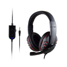 Casque de jeu filaire stéréo 3,5 mm avec microphone HD, compatible avec Xbox One et PS4, rouge