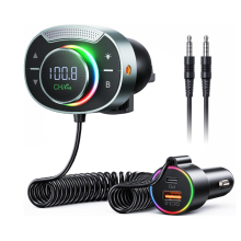 Bluetooth 5.3 FM vysielač do auta Bluetooth adaptér do auta s Hi-Fi stereo zvukom Big Mic Bass Bluetooth FM vysielač PD30W QC18W