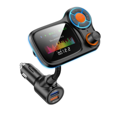 Adaptateur de voiture sans fil Bluetooth, transmetteur radio FM, mains libres et lecture de musique MP3/application, QC3.0 et chargeur USB