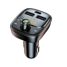 Adaptador de coche Transmisor FM Bluetooth 5.3 Radio inalámbrica Reproductor MP3 Llamadas manos libres 42W PD 30W y