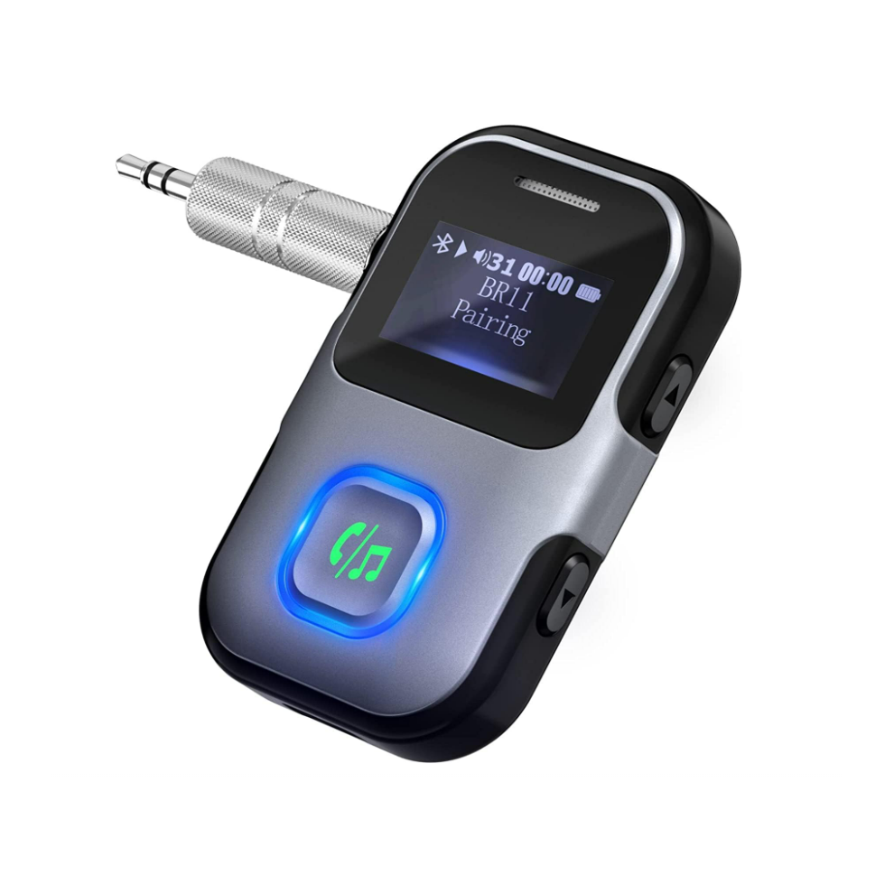 Chronus Bluetooth 5.0 Receiver With Lcd, Aux Bluetooth Adapter For Car With Noise Canceling Microphone, Wireless Car Kit, Hands-Free Calls Music 6976919848528