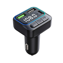 Transmetteur FM Bluetooth 5.0 pour voiture, appels mains libres, QC3.0 et PD, chargeur rapide 2,25 W et adaptateur Bluetooth pour autoradio avec