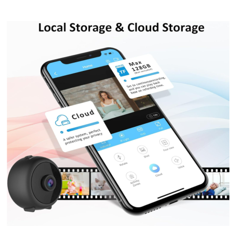Chronus 4K Mini Wireless Security Camera with Motion Detection, Night Vision, Clock-Shaped Discreet Spy Cam, Built-in Battery & Loop Recording 2