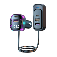 Bluetooth FM vysielač do auta Hands-free volanie HD 5.3 kvalita zvuku 5V3.1A rýchle nabíjanie U disku Prehrávanie hudby čierna