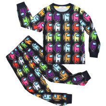 (120cm) The New Game Among Us Big Children's Home Clothes Set Long-sleeved Two-piece Pajamas 562