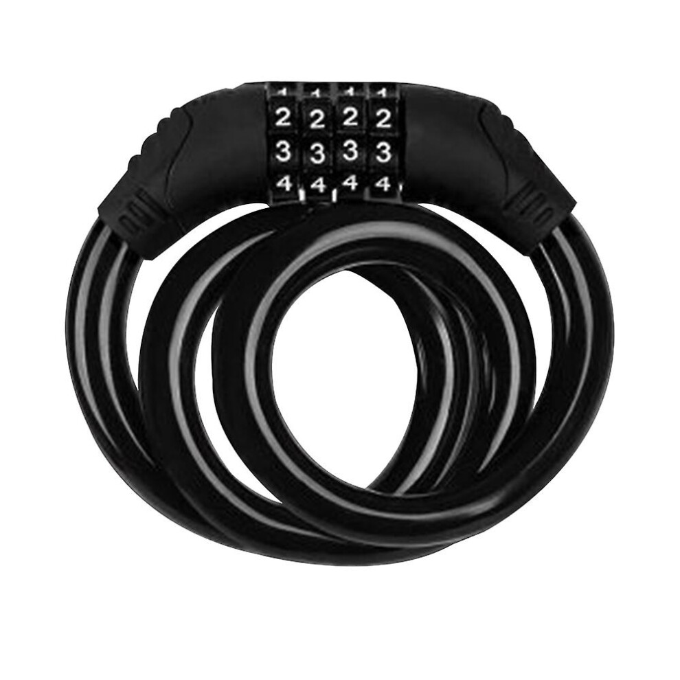 (Black) Bicycle Lock Mountain Bike Anti-theft Lock Bicycle Four-digit Password Lock Mountain Bike Color Wire Lock Security Anti-theft-image-OPC-PDTPHD8-NEW