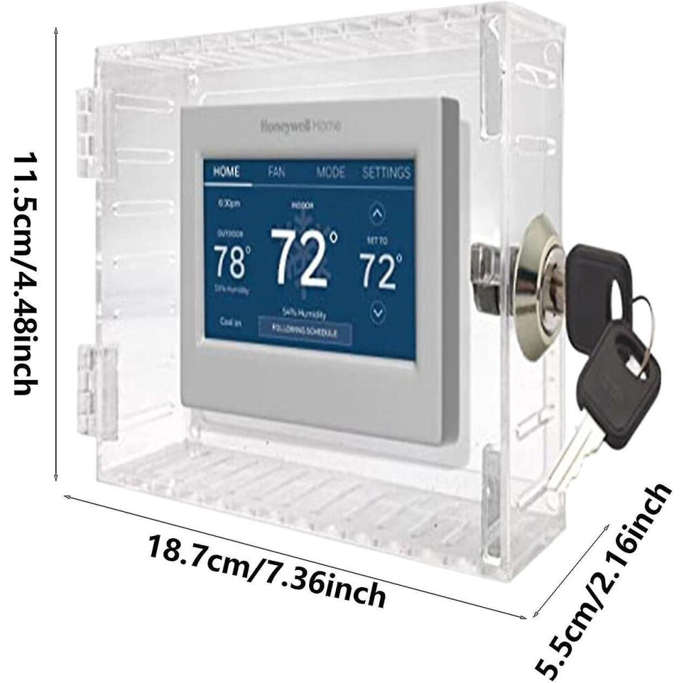 Thermostat Cover, Universal Thermostat Lock Box With Lock, Clear Large Thermostat Guard For Thermostat On Wall,thermostat Panel Lock Guard For Home, B