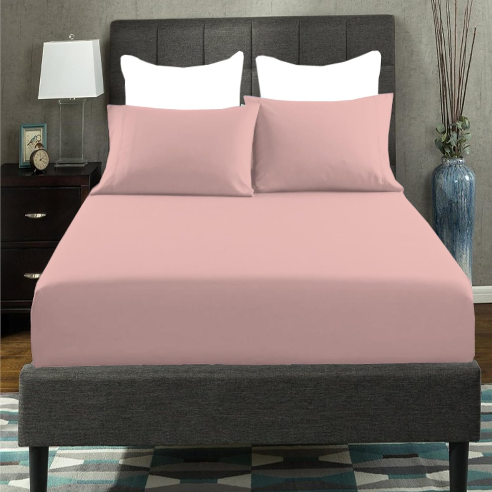 (King, Pink) AmigoZone Extra Deep 40CM Fitted Sheet Double - Soft Brushed Microfiber-image-OPC-PDTPNGY-NEW