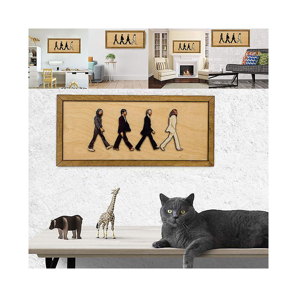 The Beatles Framed Abbey Road Portrait - Laser Cut 3d Wall Art On Baltic Birch