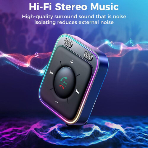 Joyroom Bluetooth 5.3 Aux Car Adapter Dual Mics Noise Cancellation Transmitter 2