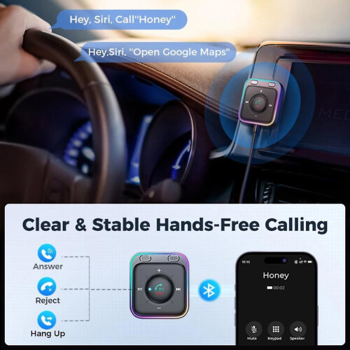 Joyroom Bluetooth 5.3 Aux Car Adapter Dual Mics Noise Cancellation Transmitter 1