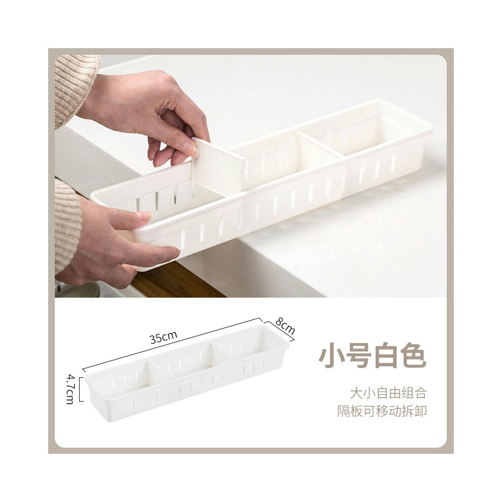 (1 set of white small sizes) Drawer Compartment Storage Box, Office Desk, Cabinet, Built-In Stationery Pen, Rectangular Plastic Desk, Organizing Small