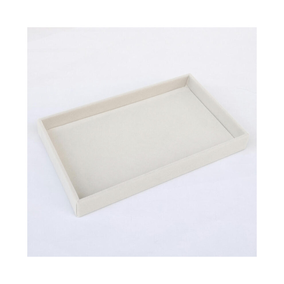 (Beige empty tray) Gray Drawer, Velvet Tray, Jewelry Box, Small Jewelry Earrings, Earrings, Rings, Necklaces, Storage Box, Partition