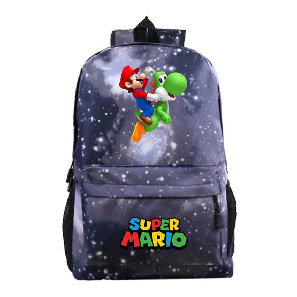(A) Super Mario Bros Kids Backpack Lightweight Laptop Backpacks Travel Casual Bag School Bag Gifts