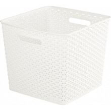 (4L, White) Curver Nestable Rattan Effect Basket