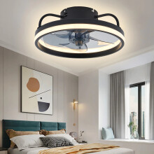 (Black) LED Ceiling Fans with Lights Reversible Remote
