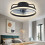(Black) LED Ceiling Fans with Lights Reversible Remote 1