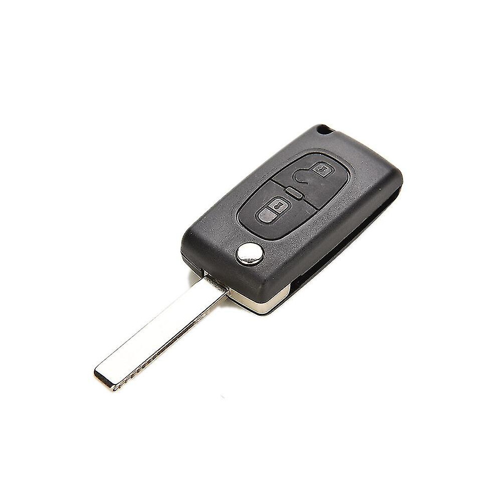 2 Buttons Plastic Remote Flip Key Shell Replacement For Peugeot 207 307 308 Uncut Black 7669443213809