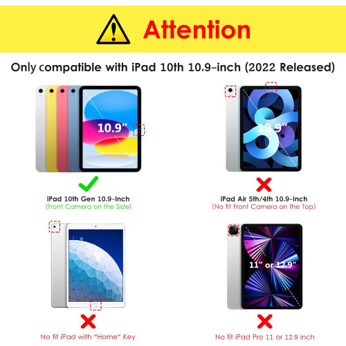 (Yellow) For Apple iPad 10th 10.9 Inch Generation Case 2022 2
