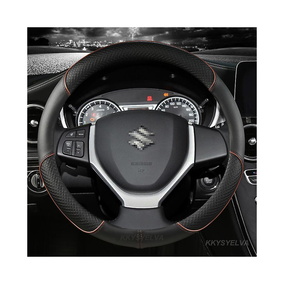 (Coffee) Car Steering-Wheels Cover 38Cm 15" For Suzuki Alivio/Ciaz Baleno Celerio Jimny Sx4 S-Cross Grand Vitara Aerio Kizashi Liana 7669443231025