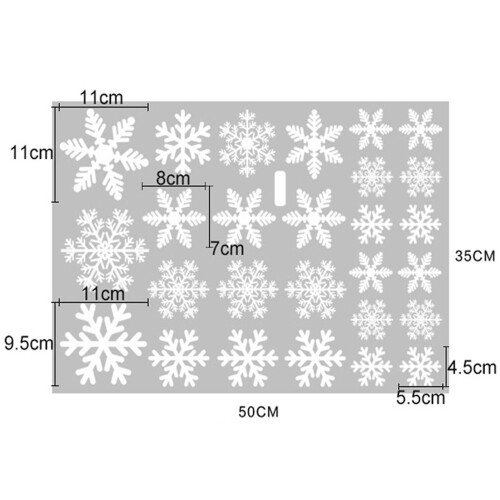 (White) Window Decals Snowflake Pattern Self-adhesive Pvc Waterproof Wall Background Stickers For Home 1