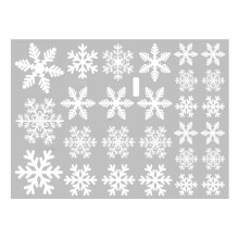 (White) Window Decals Snowflake Pattern Self-adhesive Pvc Waterproof Wall Background Stickers For Home
