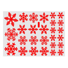 (Red) Window Decals Snowflake Pattern Self-adhesive Pvc Waterproof Wall Background Stickers For Home