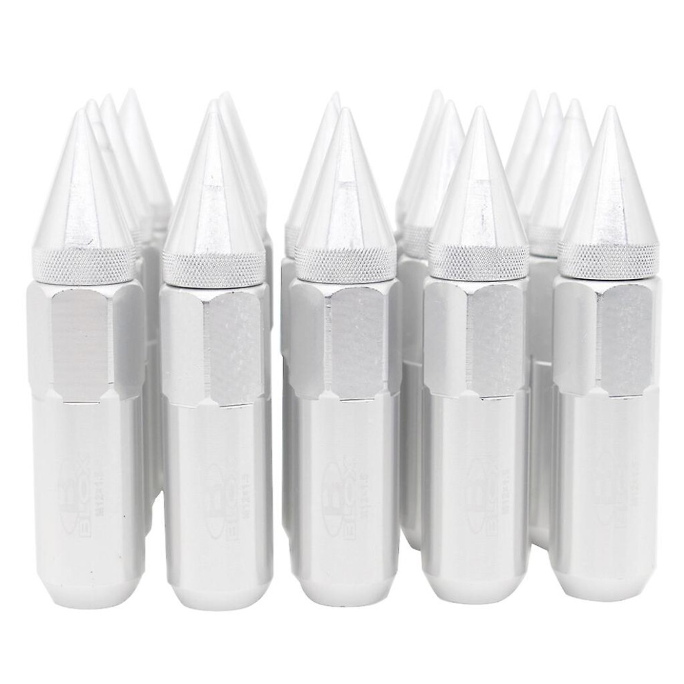 (, 1.5) 20Pcs Spike-Lug Nuts M12x1.25 / M12x1.5 Wheels Rims Lug-Nut Wheel Accessories Silver 7669443239311